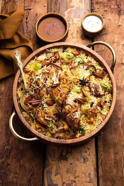 Biryani food photography for a restaurant menu