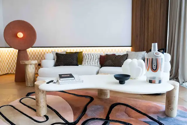 Interior real estate photography of a living room